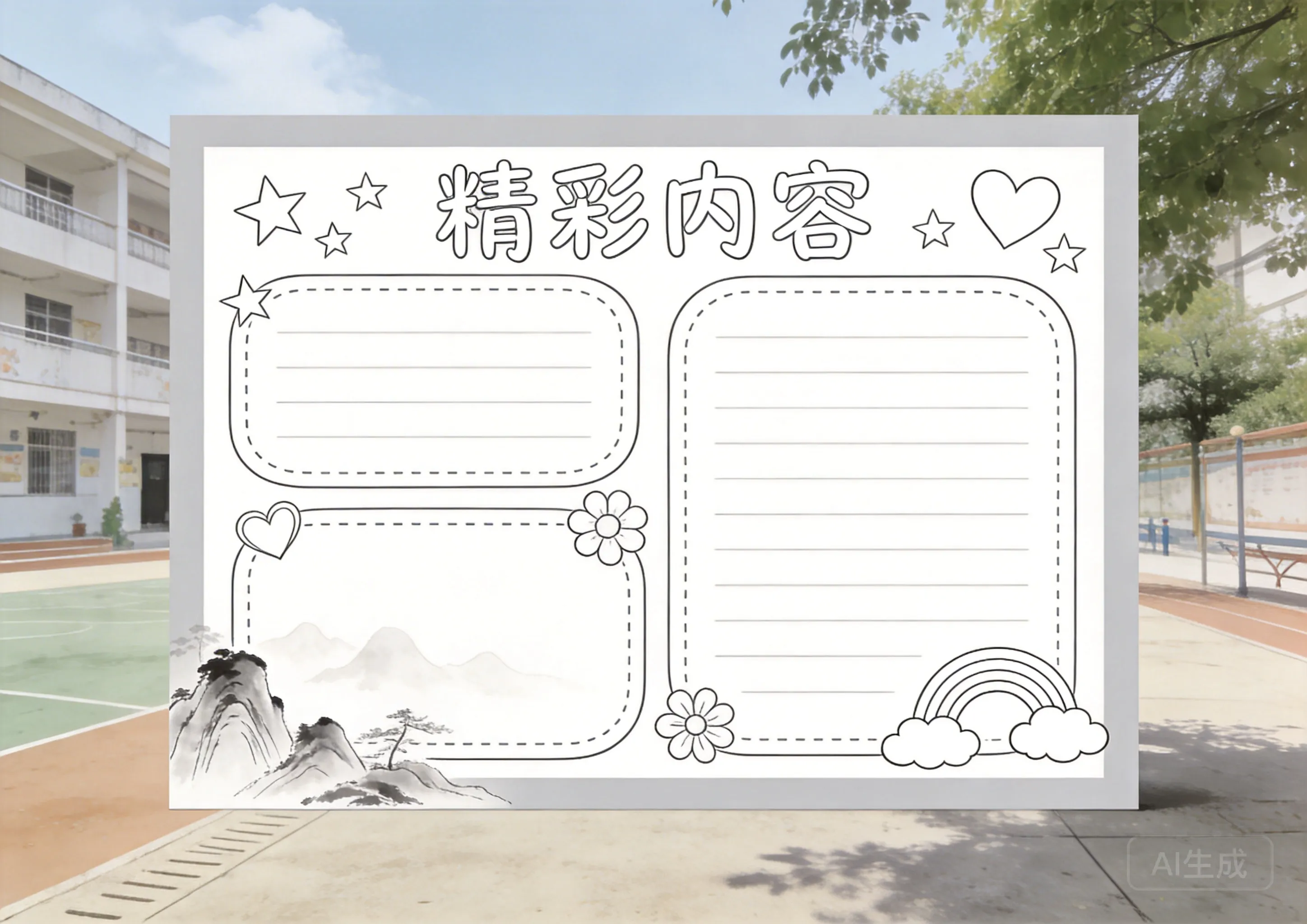 中国风涂色模板