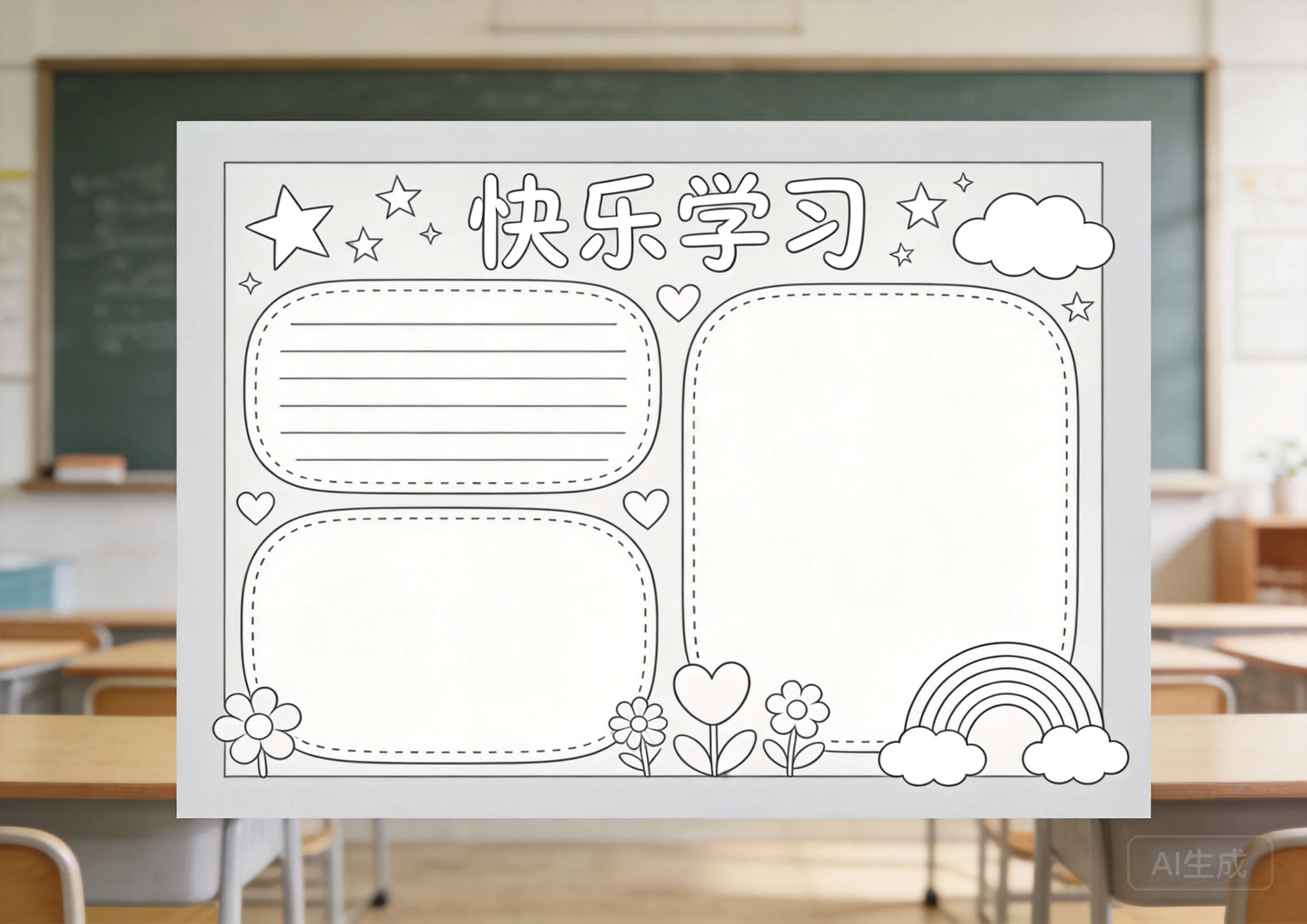 踏青节日庆祝线稿