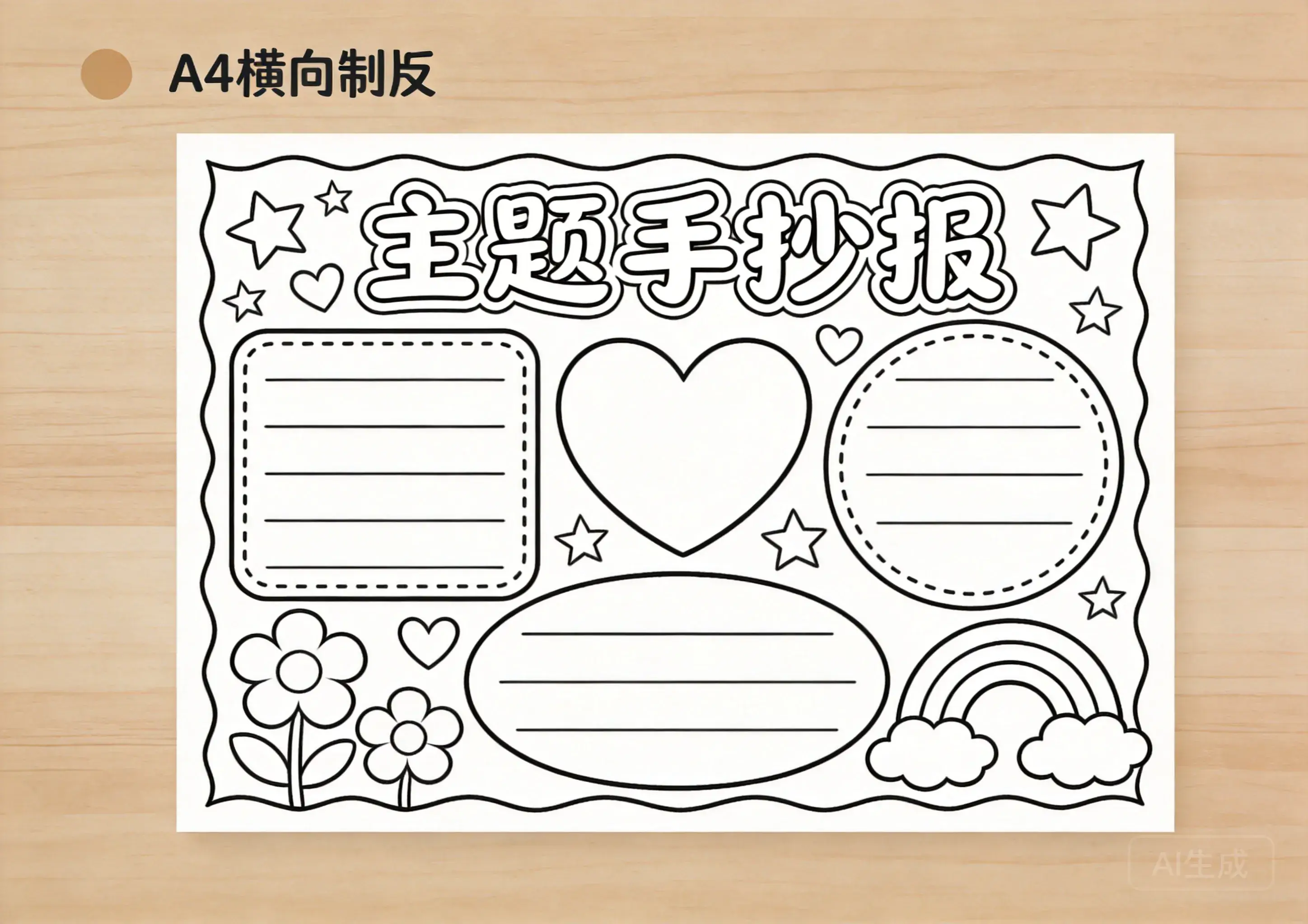 重阳节手抄报线稿